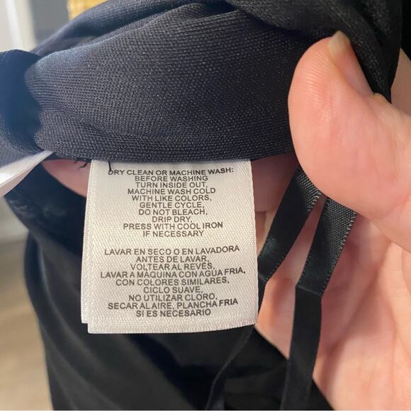 Evan Picone Black Sheath knee length faux wrap dress NWT size 6 - Picture 8 of 12